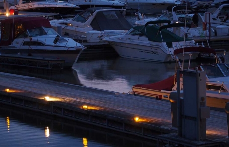 Harbour HOA Sandusky Ohio Boats at Night